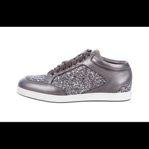 NIB: New Jimmy Choo glitter low top sneakers 7.5